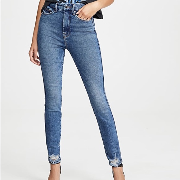 {Good American} Good Curve Jeans distressed 27 - Picture 1 of 8